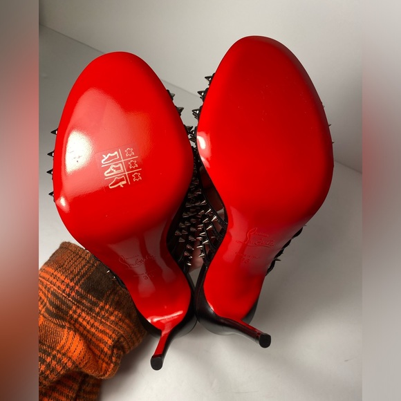 Christian Louboutin Martha spike 100 sandals heels black silver 36 - Picture 9 of 16